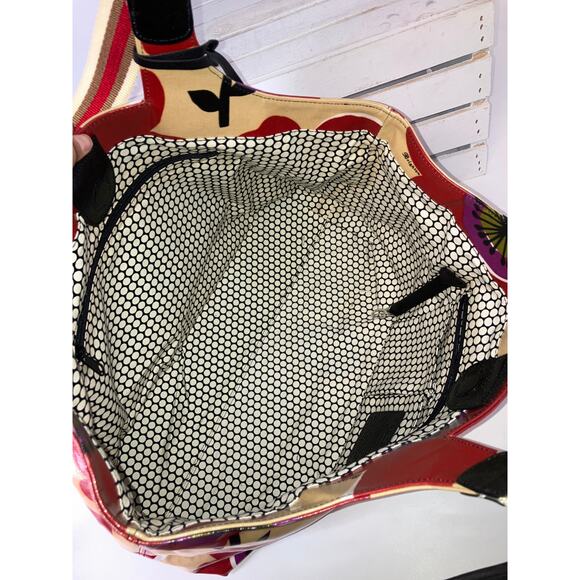 BRIGHTON E607625 XL VINYL CREAM AND RED FLORAL TOTE BAG  ASIS - Picture 14 of 16